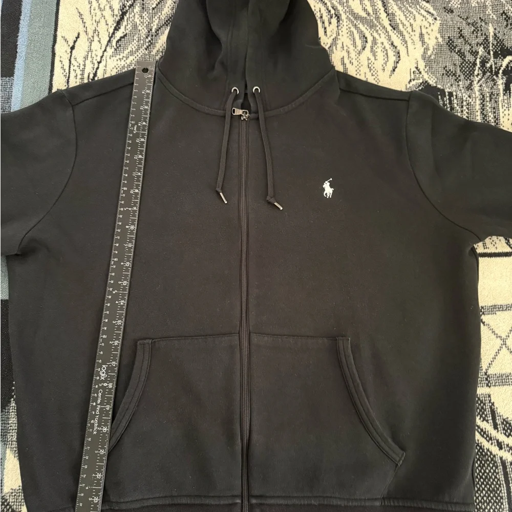 Polo by Ralph Lauren Black Zip-Up Hoodie with White Pony